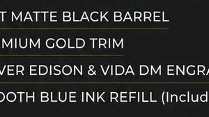 Elegant Black and Gold Pen with Velvet Sleeve