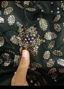 Beaded work off white lehanga
