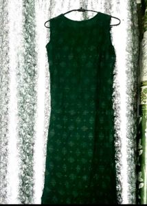 Elegant Green Kurta with Gold Print