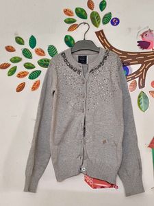 Lee Cooper Girls Grey Embellished Cardigan.