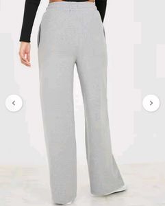 Comfortable Grey Wide-Leg Sweatpants 100 % cotton