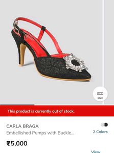 CARLA BRAGA Embellished Sparkling Black Heels