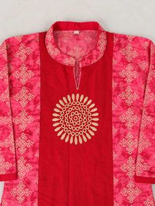 Red &amp; Pink Printed Kurta