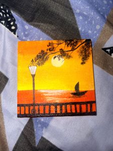 Handmade Sunset Landscape Painting
