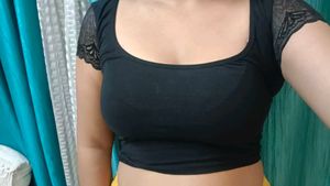 Black Lace Sleeve Crop Top
