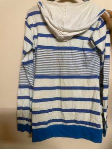 Striped Hoodie With Blue Top