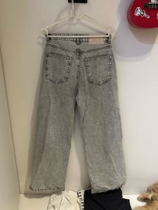 H&amp;M Grey Wash Wide Leg Jeans