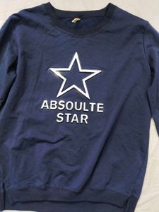 Navy Blue Star Print Sweatshirt