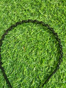 Black Flexible Metal Wavy and Spring Band Unisex Men Women Girl