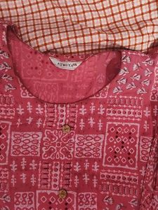 Beautiful Pink Printed Kurta XXL