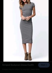 Striped Bodycon Midi Dress