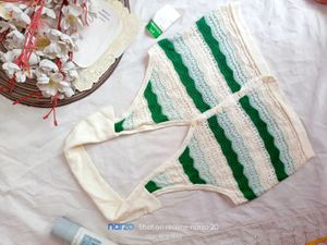 Striped Crocheted Halter Top