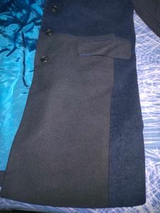 men coat winter korean navy blue