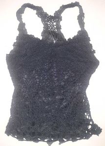 🦋 Black Lace Luxe Crochet Top - Glam Vibe