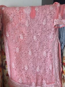 Beautiful Pink original Chikankari Kurta negotia