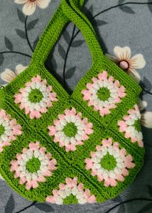 Handmade Granny Square Crochet Tote Bag