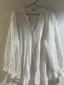 White Broderie Anglaise Blouse loose fit