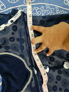 🇳🇿💫🎀Elegant Navy Blue Printed Kurta