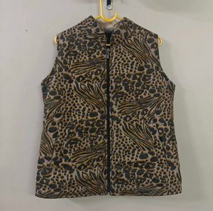Animal Print Puffer Vest