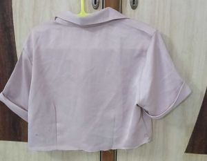 Cropped Button-Up Shirt