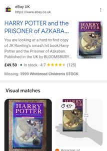 Harry Potter prisoner of askaban First rare ed