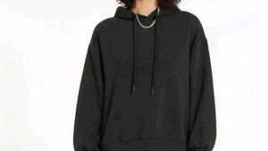 Black Embroidered Hoodie
