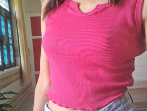 Raspberry Ribbed Tank Top