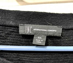 🌸INC International Concepts Black Knit Top C