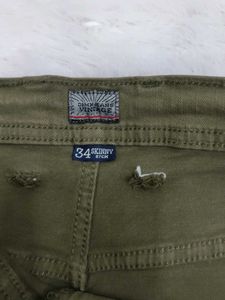 Olive Green Casual Pants