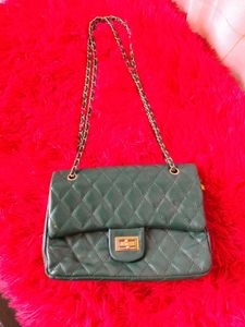 Quilted Green Shoulder Bag