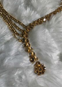 Stunning Gold Necklace with Stones set of 2