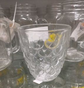 Clear Textured Glass Tumbler set of 2