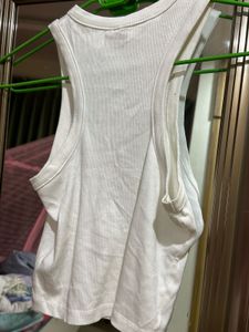 White Ribbed Tank Top