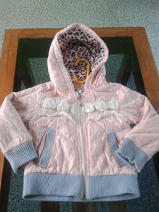 Cute Pink Quilted Hooded Jacket