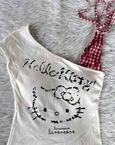Cute Hello Kitty White Cropped Top