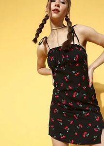 Cute Cherry Print Mini Dress