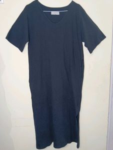 Classic Black V-Neck Midi Dress