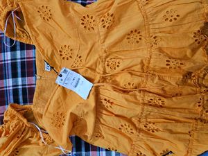 Zara orange chicken dress