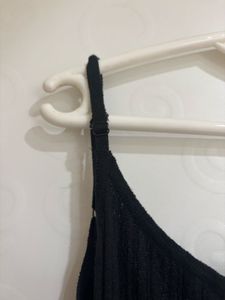 Black Ribbed Slip Dress