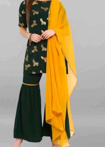 Elegant Green sharara set without Dupatta