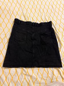 Black Denim Mini Skirt