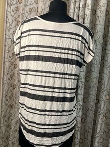 LOFT Striped V-Neck Tunic Top