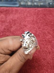 Sterling Silver Lion Head Ring
