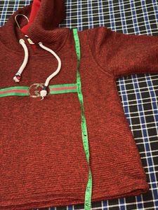 Maroon Hoodie with Logo Detail