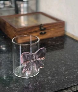 Aesthetic Glass Candle Holder with Pink Bow 🎀