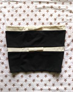 Black & Cream Bow Detail Tube Top