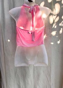 261110. Cute Pink Halter Neck Top