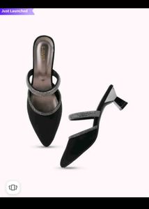 Black Embellished Mules