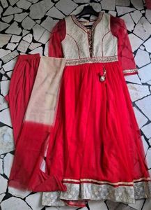 Elegant Red Anarkali