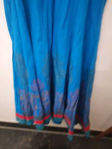 Vibrant Blue Embroidered Kurti